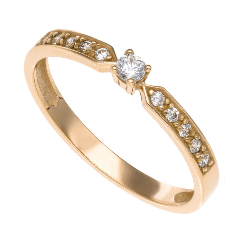 Anillo Solitario Medio Cintillo Mini Oro 18 Kt.