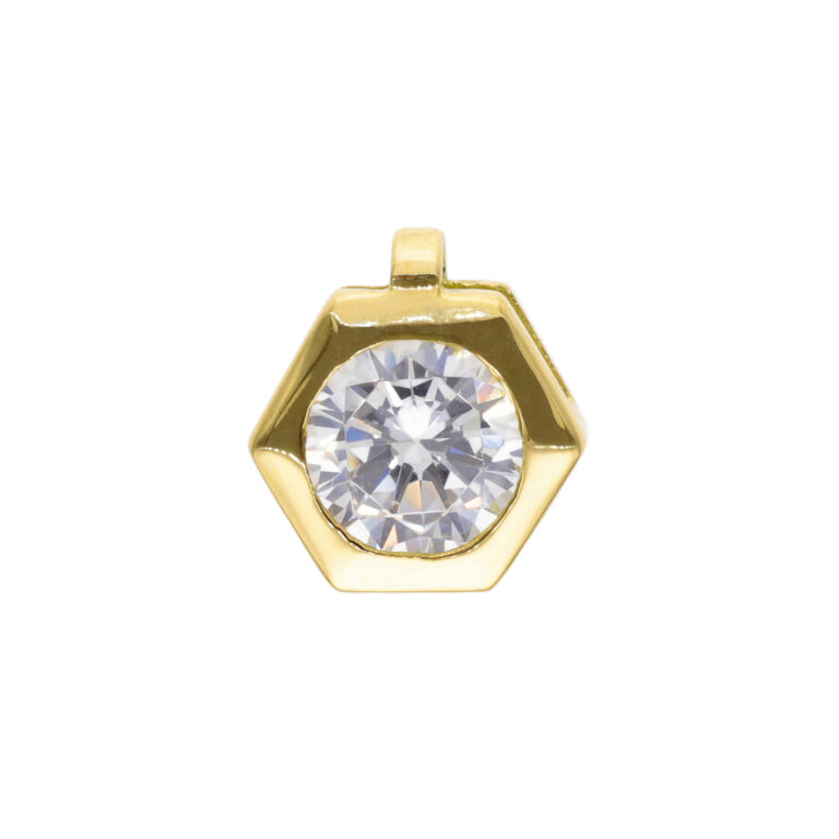 Colgante Punto Luz Hexagonal Enchapado en Oro 18 Kt.